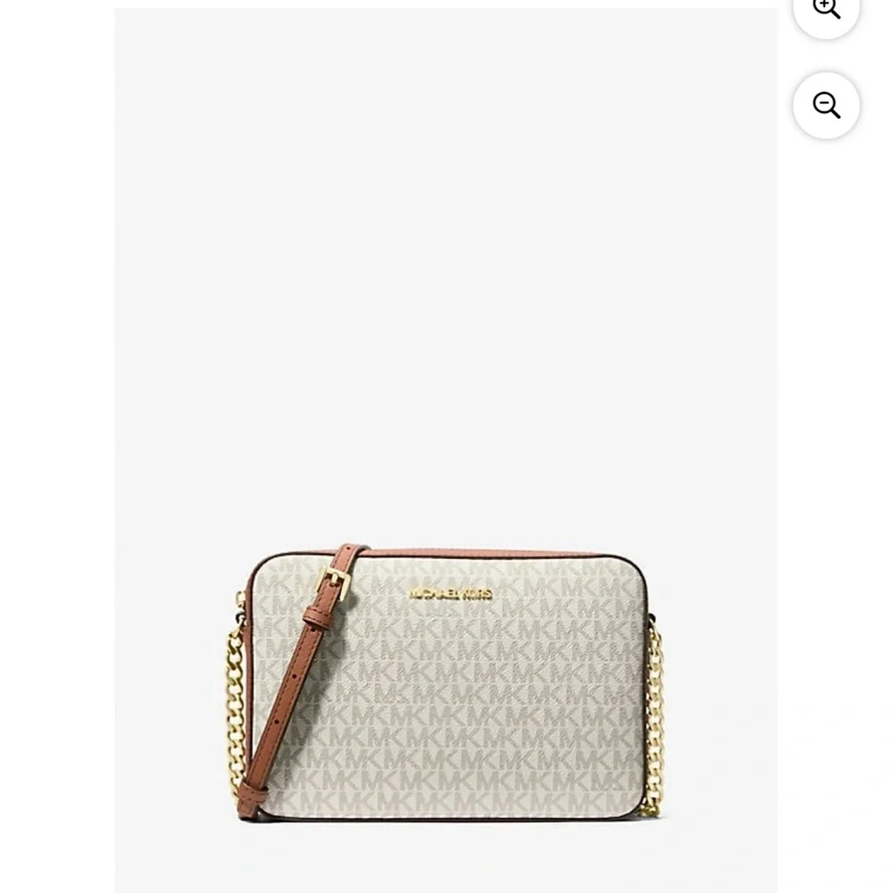 Michael Kors Signature White and Tan Crossbody Bag - Picture 4 of 4